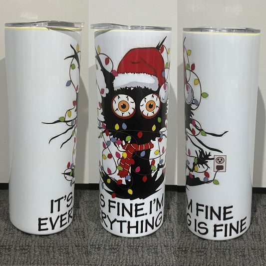 Whoopsie Christmas Cat Tumbler